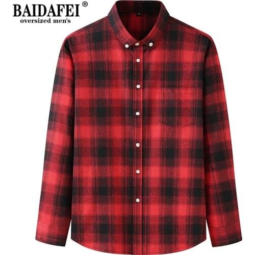 OverSized 5XL 6XL 8XL 10XL Autumn New Men Shirt Brand Casual Mens Shirt Long Sleeve Plaid Shirt Men High Quality Men Shirts