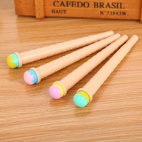 24 Pcs Creative Learning Stationery Gel Pen Summer Cool Cute Simulation Ice Cream Needle Sign Pen Kawaii School Supplies