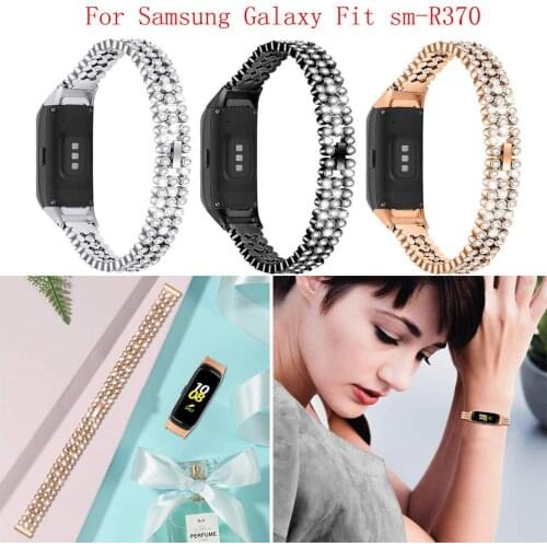 Replacement Stainless Steel Wristband For Samsung Galaxy Fit SM-R370 Smartwatch Rhinestone Watch Strap Bracelet Luxury Watchband