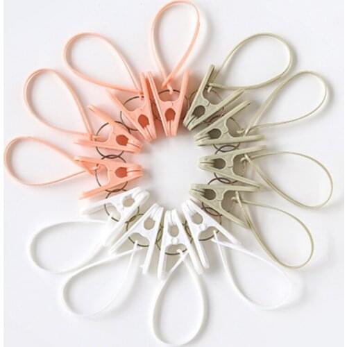 Drying Rack 12Pcs Multicolor Laundry Storage Quilt Clamp Windproof Plastic Folder Hangers Underwear Clothes Clips Clothespin