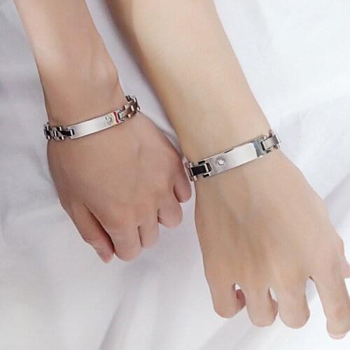 Titanium Magnetic Couple Bracelet Health Energy Bangle Jewleries for Men Women