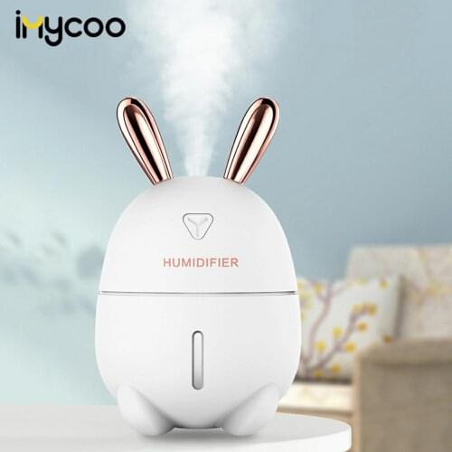 300ML Air Humidifier Cute Rabbit Ultra-Silent USB Aroma Essential Oil Diffuser Office Car Humidificador Air Purifier Mist Maker