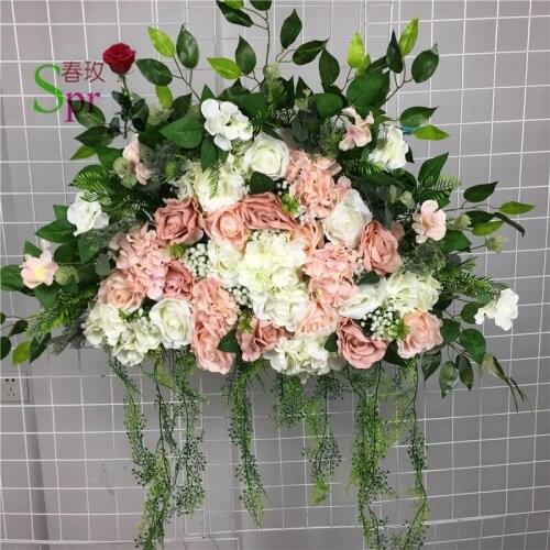 SPR weddingreception fower centerpiece rose wedding flower wall backdrop arch table centerpiece decorations