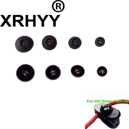 XRHYY Black XS/S/M/L 4 Sizes 4 Pair Soft Silicone Replacement Ear Tip Ear Adapters For Sennheiser Momentum HD1 In-Ear Earbud