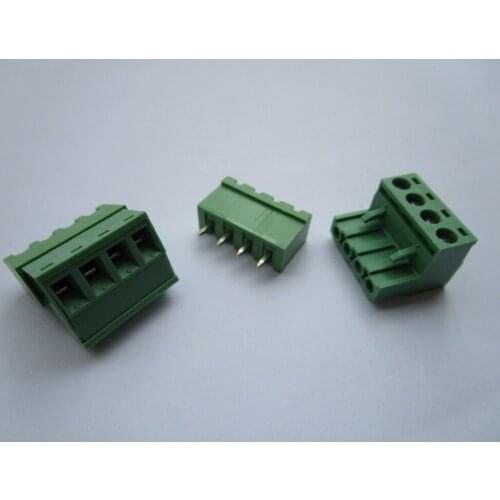 Close Straight 4 pin 5.08mm Screw Terminal Block Green Connector Pluggbale Type 50 Pcs Per Lot