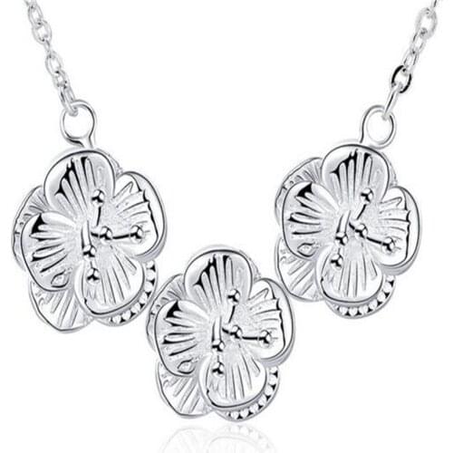 Trend Fashion 925 Sterling Silver colorExquisite Popular Personality Jewelry Flower Bud Female Pendant Necklace