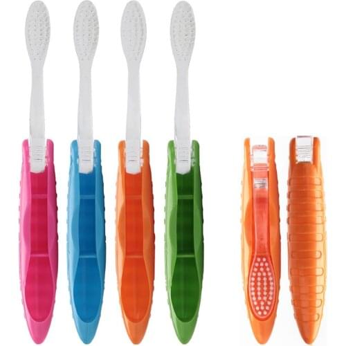1pc Portable Foldable Soft Hair Toothbrush Travel Teeth Whitening Tooth Brush Oral Care for Adult and Kids Camping Hiking