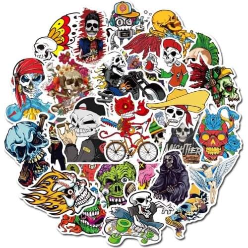 10/30/50PCS Mixed Horror Series Skull Cartoon Stickers Graffiti Decal Car Skateboard Guitar Motorcycle Laptop Toy Cool Sticker