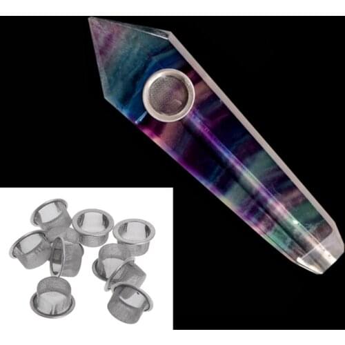 10Pcs Tobacco Smoking Pipe Metal Filter Screen Steel Mesh Concave Bowl Style Drop shipping