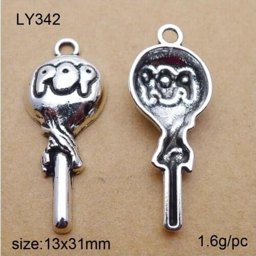 25pcs Antique Silver Alloy Pop Candy Charms Pendants For Bracelet Necklace Jewelry Making DIY Handmand Craft 13x31mm