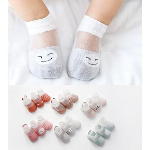 3 Pairs/Lot Summer Girls Boys Socks Mesh Style Baby Newborn Infant Sock with Trendy Elastic Lace Children Boat Socks