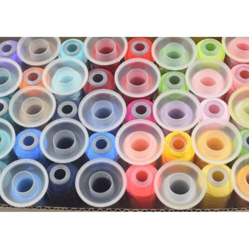 40 Brother Colors Kits in Plastic Box Trilobal Polyester Thread for Machine Embroidery Sewing on