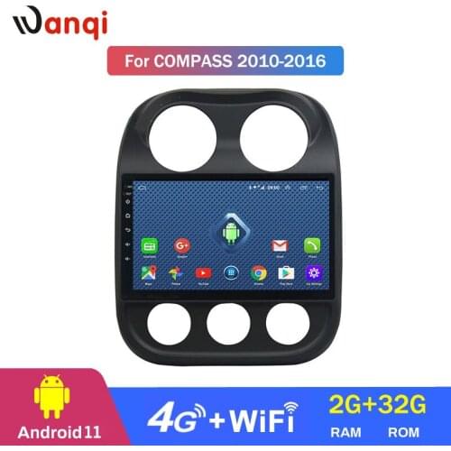 4G Lte All Netcom Android 8.0 2+32G WIFI netcom 2.5D 10 inch full touch Screen for Jeep Compass 2010-2016 Car GPS Navigation