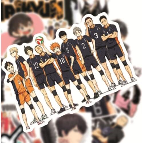 50Pcs/Set Haikyuu!! Stickers Japanese Anime Sticker Volleyball for Decal on Guitar Suitcase Laptop Phone Fridge Motorcycle Car