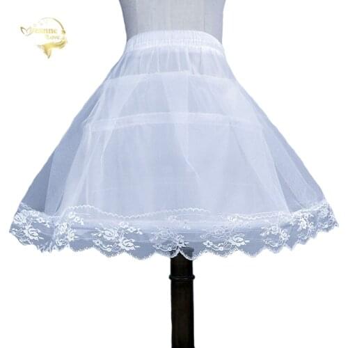 Ball Gown Petticoats Short Wedding Bridal Crinoline Lady Girls Underskirt Two Bones Lolita Petticoat Ballet Rockabilly Crinoline