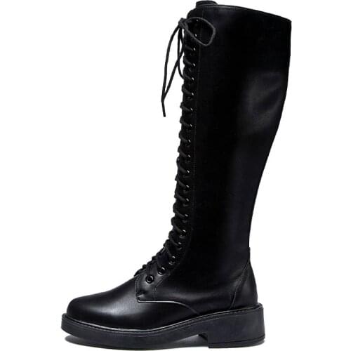 Fashion New Popular Autumn Winter Leather Ankle Snow Boots Women Shoes Warm Vintage Classic Military Female Motorcycle Booties