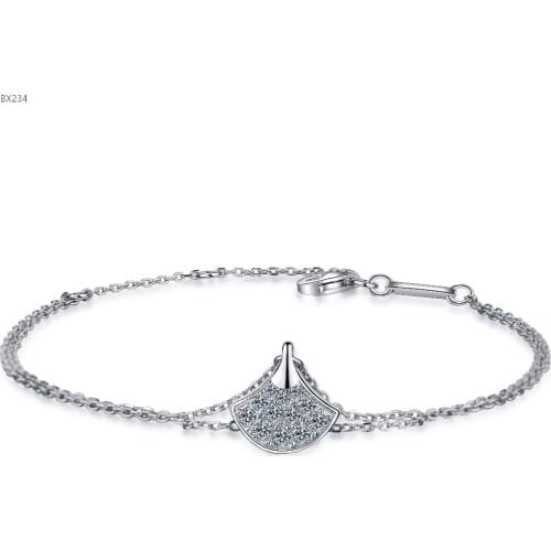 Excellent Moissanite Bracelet 925 Sterling Silver Skirt Shape Perfect Cut 0.57ct Gem Bracelet Women Jewelry Gift