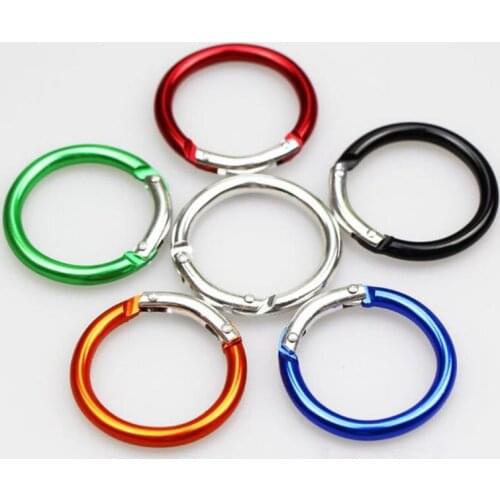 Aluminum Alloy key ring Bottle Hook round Carabiner Spring Snap Clip Hooks Mountaineering Buckle keychain F20173751