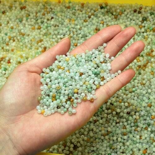 200PCS Natural Multi-colour Jade (Jadeite) 3-3.5mm Mini DIY Loose Bead Wholesale