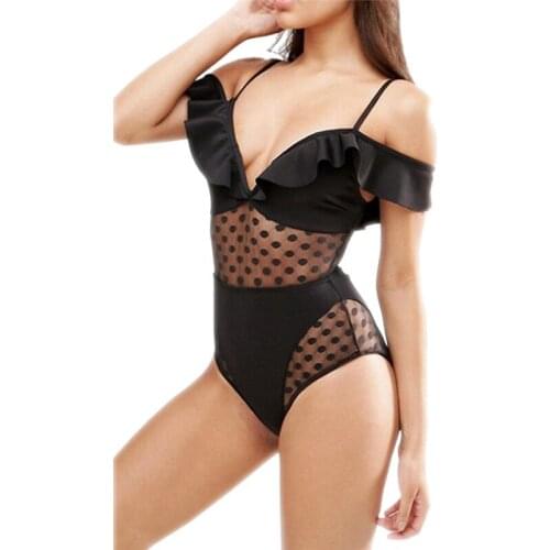 One Pieces Swimsuit Beach Woman See Trough Mesh Bandeau Lace Mysterious Bathing Suit Swimwear Bodysuit trikini monokini C0492