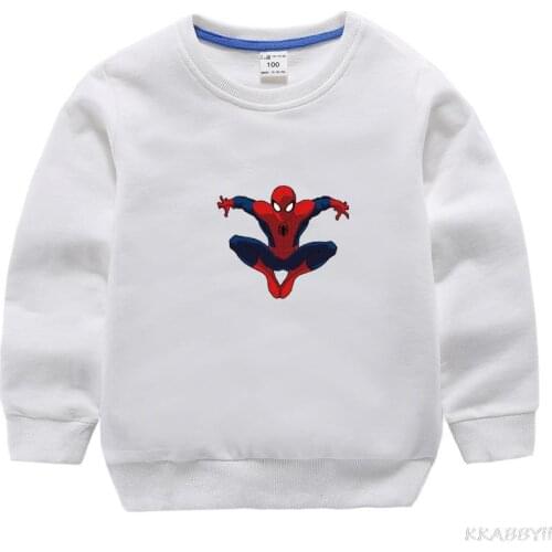 2021 spiderman hoodie children long sleeve cotton boy baby jacket childrens new round neck bottom shirt