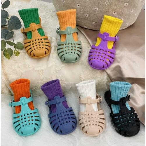 2021 New Baby Gladiator Sandals Breathable Hollow Out Shoes Pvc Summer Kids Shoes Fashion Beach Children Sandals For Boys Girls