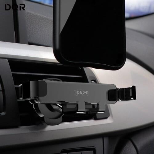 DQR Gravity Car Phone Holder Metal Auto Air Outlet Mobile Phone Stand for 4.0-6.5 Inch Phone Invisibile Car Support