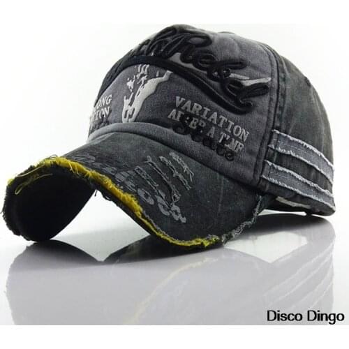 European Unisex Washed And Worn Edging Letters Baseball Caps Embroidery Men And Women Caps Outdoor Sun Hats