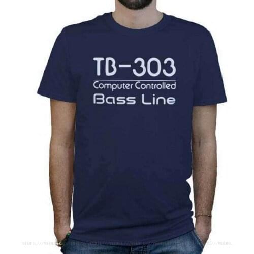 T-Shirt TB 303 Bass Line Dj Blau Musik Acid Haus Techno Tanz Cotton Tee Shirt Newest Fashion