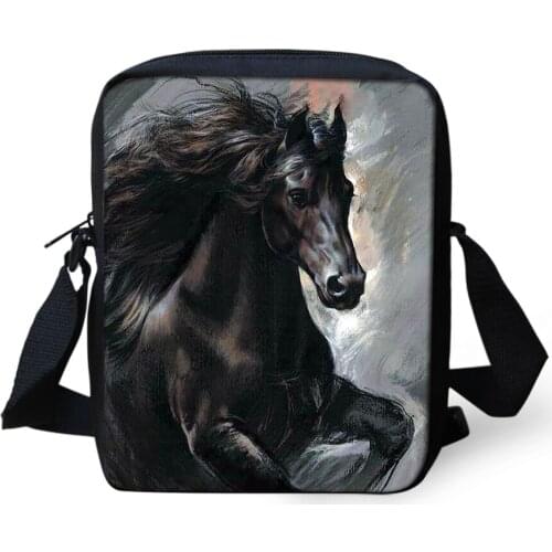 HaoYun Friesian Horse Print Messenger Bag for Teenager Girls Boys Shoulder Bags Women Kids Mini Satchel Crossbody Purse Bags