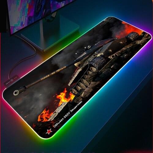 World of Tanks Rgb Gaming Mouse Pad Luminous LED Mouse Pad XXL USB Gamer PC Laptop Office Game Accessories Desk Pad Gaming Desk