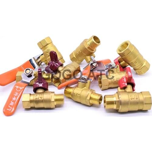 Gas natural gas brass ball valve switch long handle thicken valve butterfly handle DN10 3/8 water valve