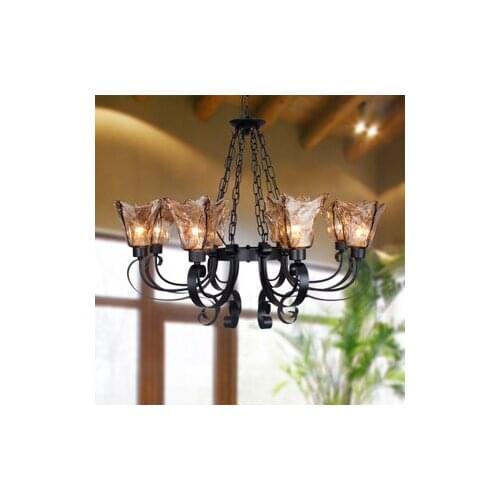 Loft Pendant Light Industrial Style Glass Pendant Lamps Bar/Restaurant Light Retro Lamparas Colgantes Black and Amer Luminaire