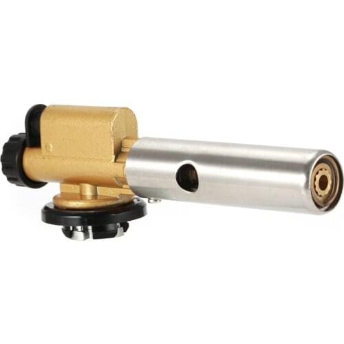 Copper Flame Gun Gas Burners Gun Maker Torch Lighter Auto Piezo Lgnition Flamethrower Gas Torch for Outdoor BBQ Camping Picnic