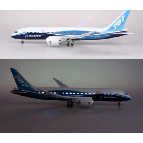 1/130 Scale 47CM 787 Airplane Model Toys B787 Dreamliner Aircraft Model W Light & Wheels Landing gear Diecast Resin Plane Gifts