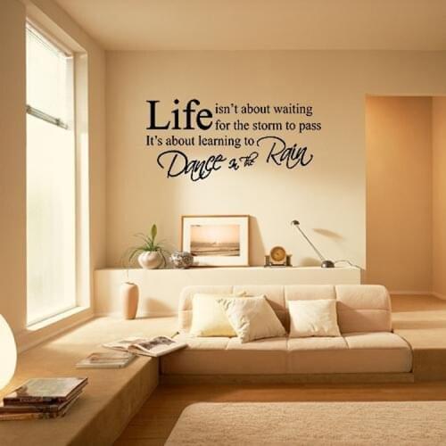 Fashion English Letters Vinyl Living Room DIY Bedroom Wall Stickers Black PVC Home Decoration
