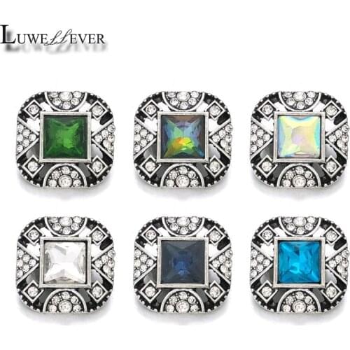 Fashion Component w384 Crystal 3D 18mm Metal Snap Button For Bracelet Necklace Interchangeable Jewelry Women Accessorie Findings