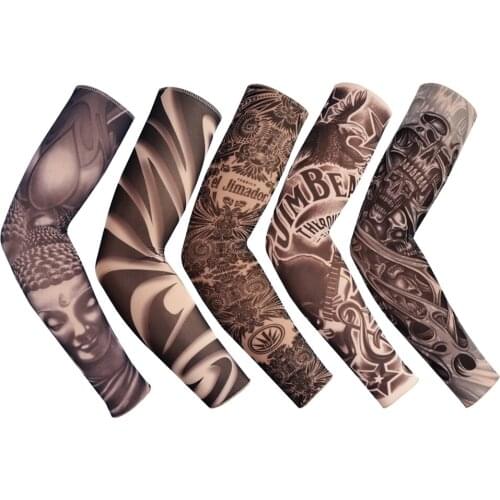 Arm Warmer Unisex Quick Dry UV Protection Outdoor Temporary Fake Running Arm Sleeve Skin Proteive Nylon Tattoo Sleeves Stockings