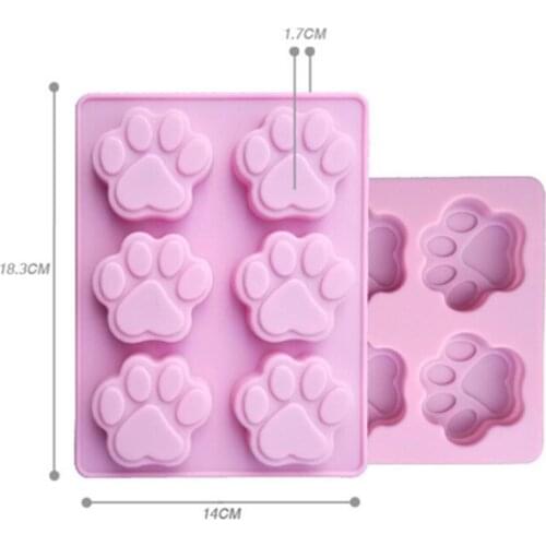 Handmade Soap Making Tools Cat Feet Pattern Cake Chocolate Silicone Mould Non-toxic Soap Mold 6 Cavities Handcrafted Accessories