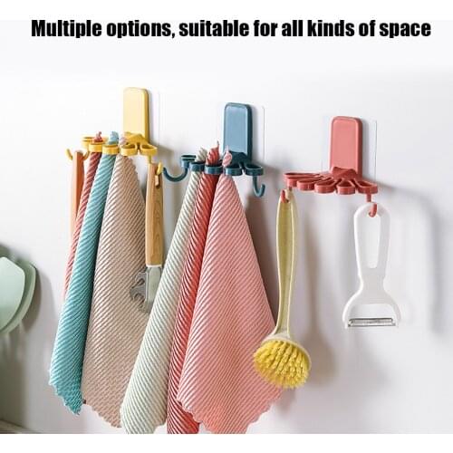 Wall-Mounted Seamless Creative Bathroom Towel Clip Kitchen Towel Rack Bar Hanging Holder Door Bathroom Hook Rack Home Wall Hook
