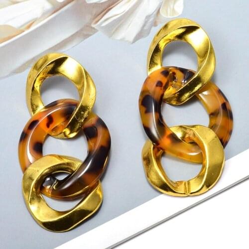 New Arrive Gold Metal Long Hoops Dangle Drop Earrings High-Quality Statement Fashion Hot Jewelry Accessories For Women Wholesale