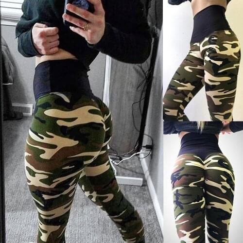 New Womens High Waist Slim Yoga Pants Camouflage 3D Printing Yoga Pants Sports Fitness Workout Gym Leggings Hip Push Up Pants
