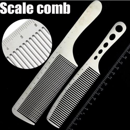 Hairdressing comb high quality stainless steel salon thin titanium professional hair flat head does not rust barber accessories