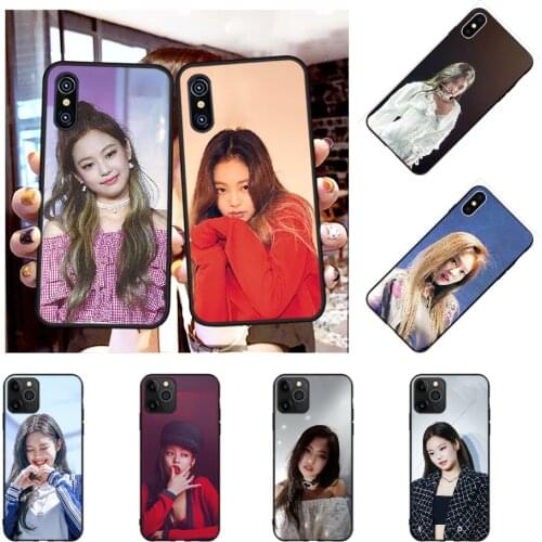 PENGHUWAN Jennie Kim Beautiful DIY Painted Bling Phone Case for iPhone 11 pro XS MAX 8 7 6 6S Plus X 5S SE XR case