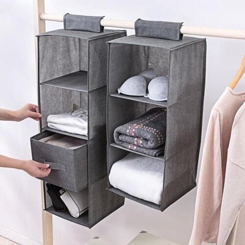 Wardrobe Hanging Storage Bag Interlayer Drawer Type Clothes Hangers Holder Portable Organizer Hanging Closet Organizer