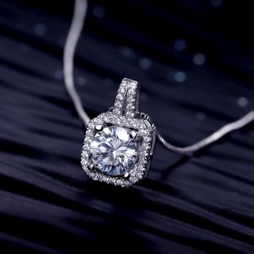 Luxury AAA Cubic Zirconia Rhinestone Pendant Womens Necklaces With Silver Color Colar Necklace Wedding Bridal Jewelry