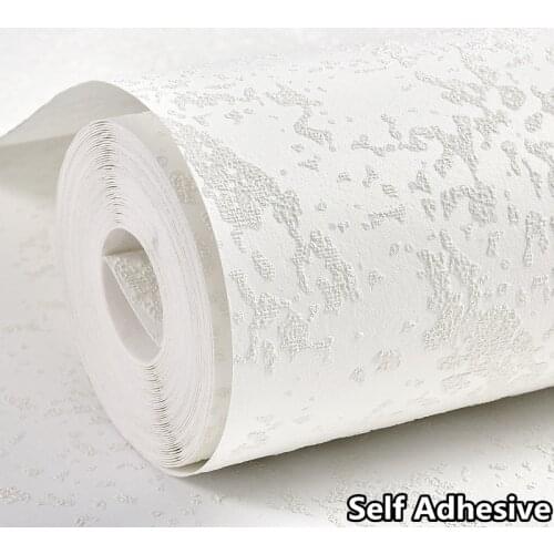 Self Adhesive 3d Wallpaper Pure White Color Room Art Wallpaper Rolls TV Background Instantly Paste Self-stick Sticker Home Decor