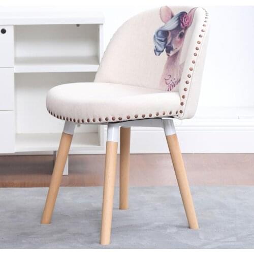 Nordic solid wood dining chair back desk stool simple computer learning dressing home creative net red chair