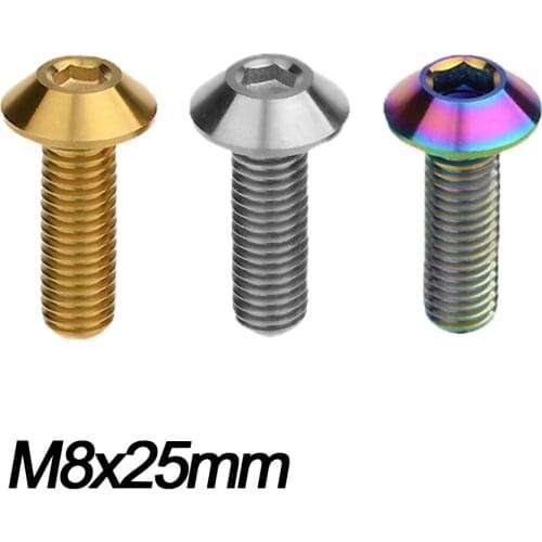 XingXi Titanium Bolt M8x25mm Inner hexagon Umbrella Head Ti Screw For Motorcycle Bolts Parts Fasteners 1Pcs
