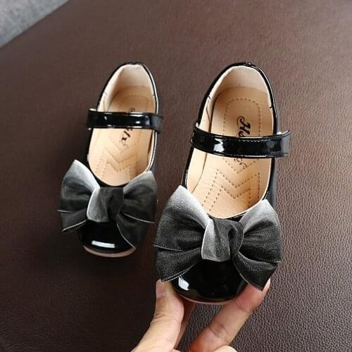 Kids Girls Princess Leather Single Shoes For Children Bowknot Wedding Party Dance Shoes New 2020 1 2 3 4 5 6 9 8 10 11 Years old